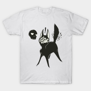 Creepy Cute Many Eyed Cat, Grunge Goth Artwork T-Shirt